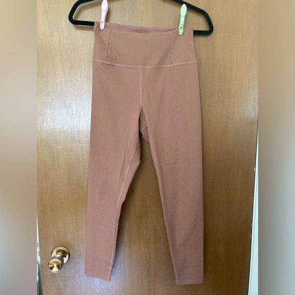 Girlfriend Collective Mauve (Rye) Compressive Ribbed High-Rise Leggings S - Picture 2 of 6